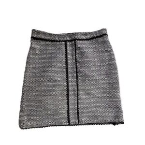 Karl Lagerfeld Women’s Tweed Mini Skirt Black & White Classic Chic Designer